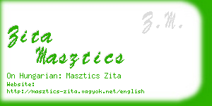 zita masztics business card